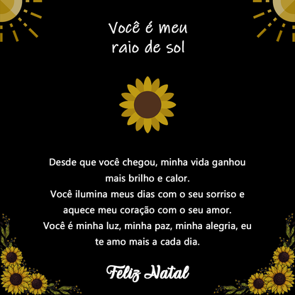 Caja con Girasol Eterno & Collar Corazón Personalizado