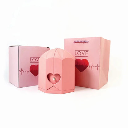 Caja con Girasol Eterno & Collar Corazón Personalizado