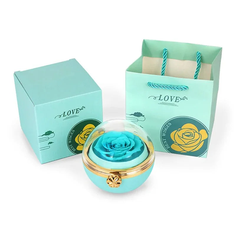 Caja con Rosa Eterna & Collar Personalizado con Nombres