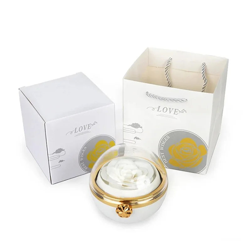 Caja con Rosa Eterna & Collar Personalizado con Nombres